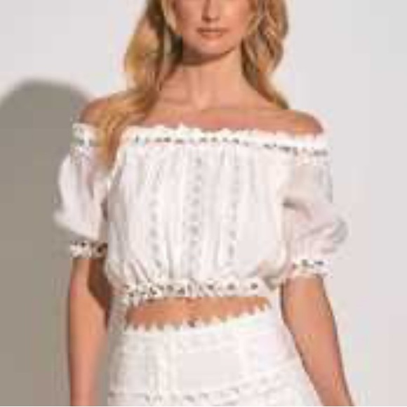 Elan off shoulder lace top - Picture 1 of 5